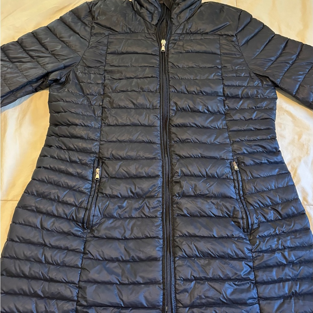 Ralph Lauren Polo, women’s long black puffy coat, lightweight, good condition